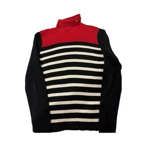 Lauren Ralph Lauren Vintage Cotton Striped Turtleneck Sweater Size Large